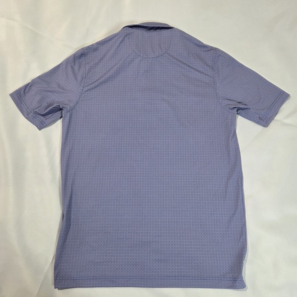 Hart Schaffner Marx Polo Shirt Men's Small Blue Geometric Print Luxury Golf - Picture 8 of 8